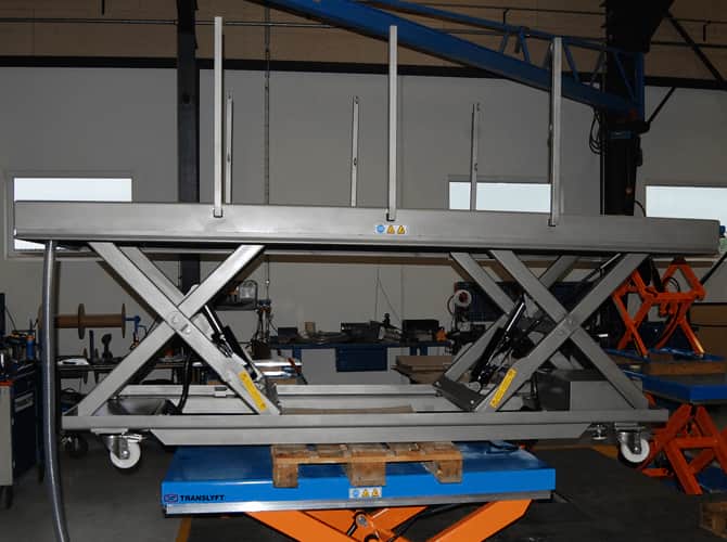 Translyft scissor lift table in assembly